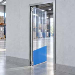 Маятниковая распашная одностворчатая эластичная дверь из ПВХ 250*90